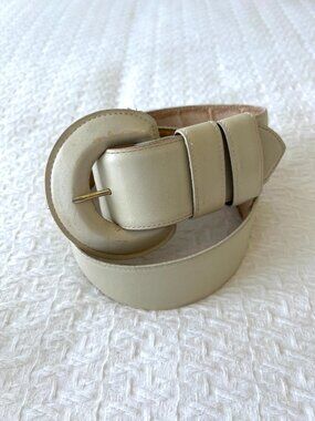 Vintage The Ritz - Cream Leather Belt - Size Medium